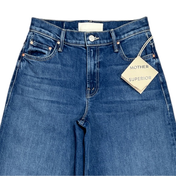 NWT Mother The Swisher Sneak Fray Super Wide Leg Jean size 25 in Punch Buggy - Picture 4 of 11